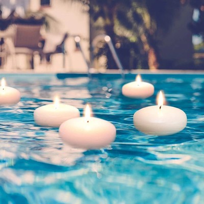 23 Floating Candles, 3 inch White Dripless Wax Burning Candles, for ...