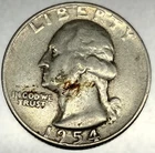 1954 P Washington 90% Silver Quarter Circulated Condition 25c US Coin - 2798