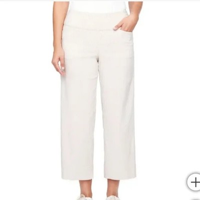 NWT S.C. & CO. Women's Wide Leg Crop Pant Tan Striped