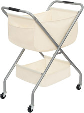 STORAGE MANIAC Collapsible Laundry Cart with Wheels 31.5"H Rolling Laundry Hampe