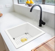 Undermount Bar Sink 15 X 17 inch,Small Composite Bar White 15 X 17 Inch