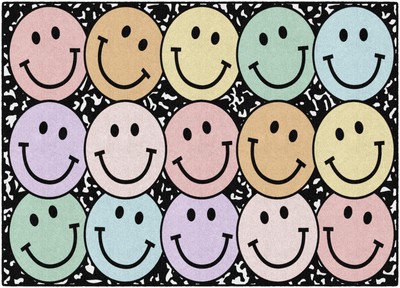 Flagship Carpets Schoolgirl Style Pastel Rainbow Smileys on Notebook Educatio...