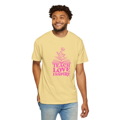 Teach. Love. Inspire. Tee – Book & Blooms Edition, Teachers, Educators T Shirt - 第 14/35 張圖片