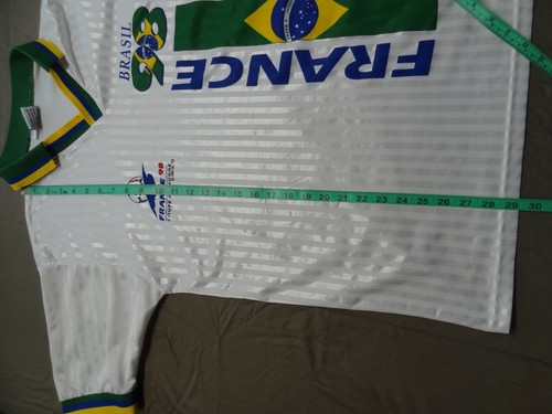 World Cup 1998 S/M France Brazil Official Soccer Jersey VTG 90 98 Coupe De Monde - Picture 5 of 9