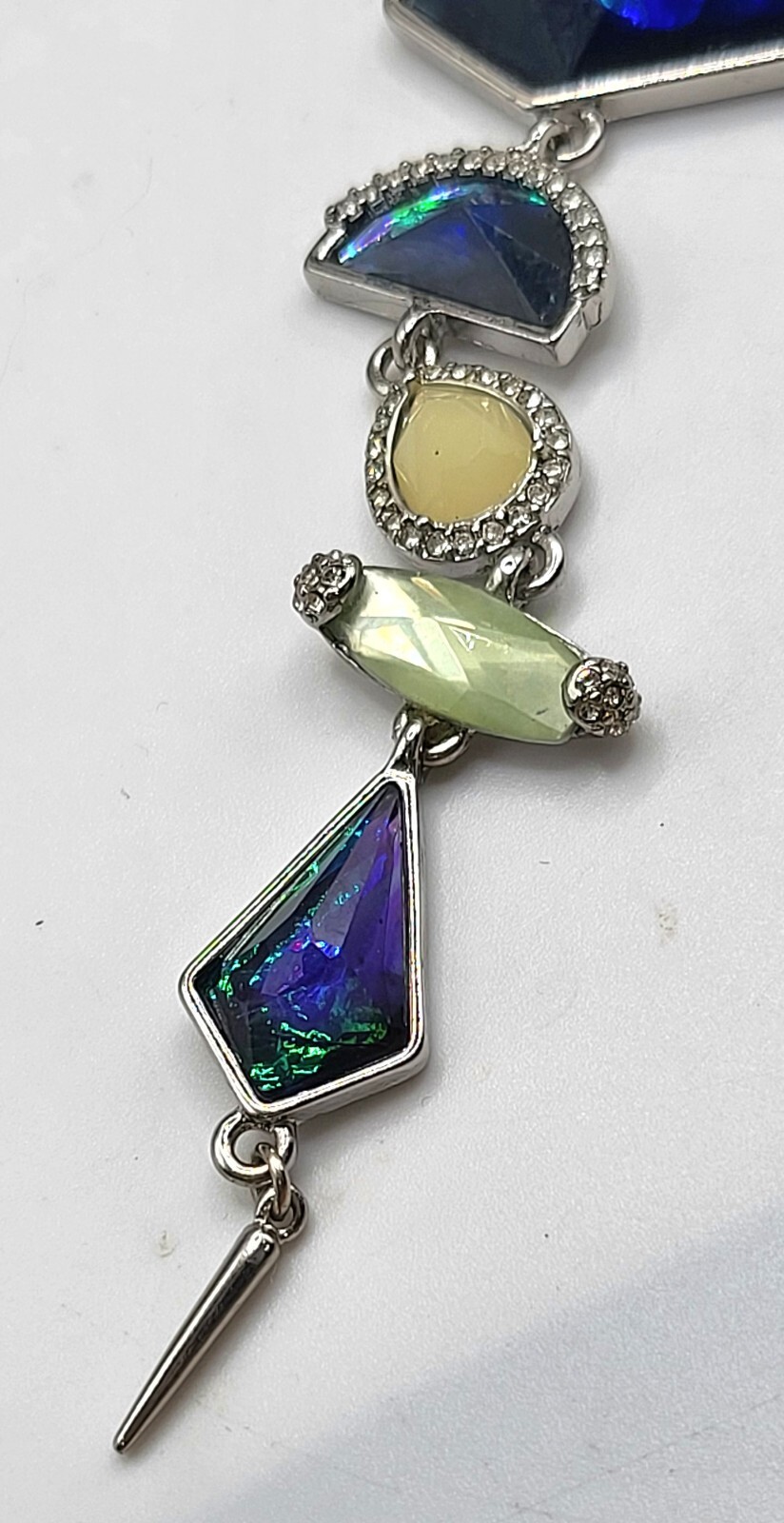 Silvertone Abstract Modernist Statement Necklace … - image 4