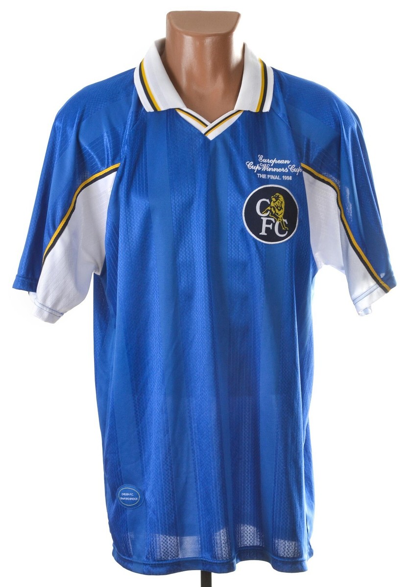 CHELSEA 1997/1998 HOME FOOTBALL SHIRT JERSEY REISSUE CUP WINNERS