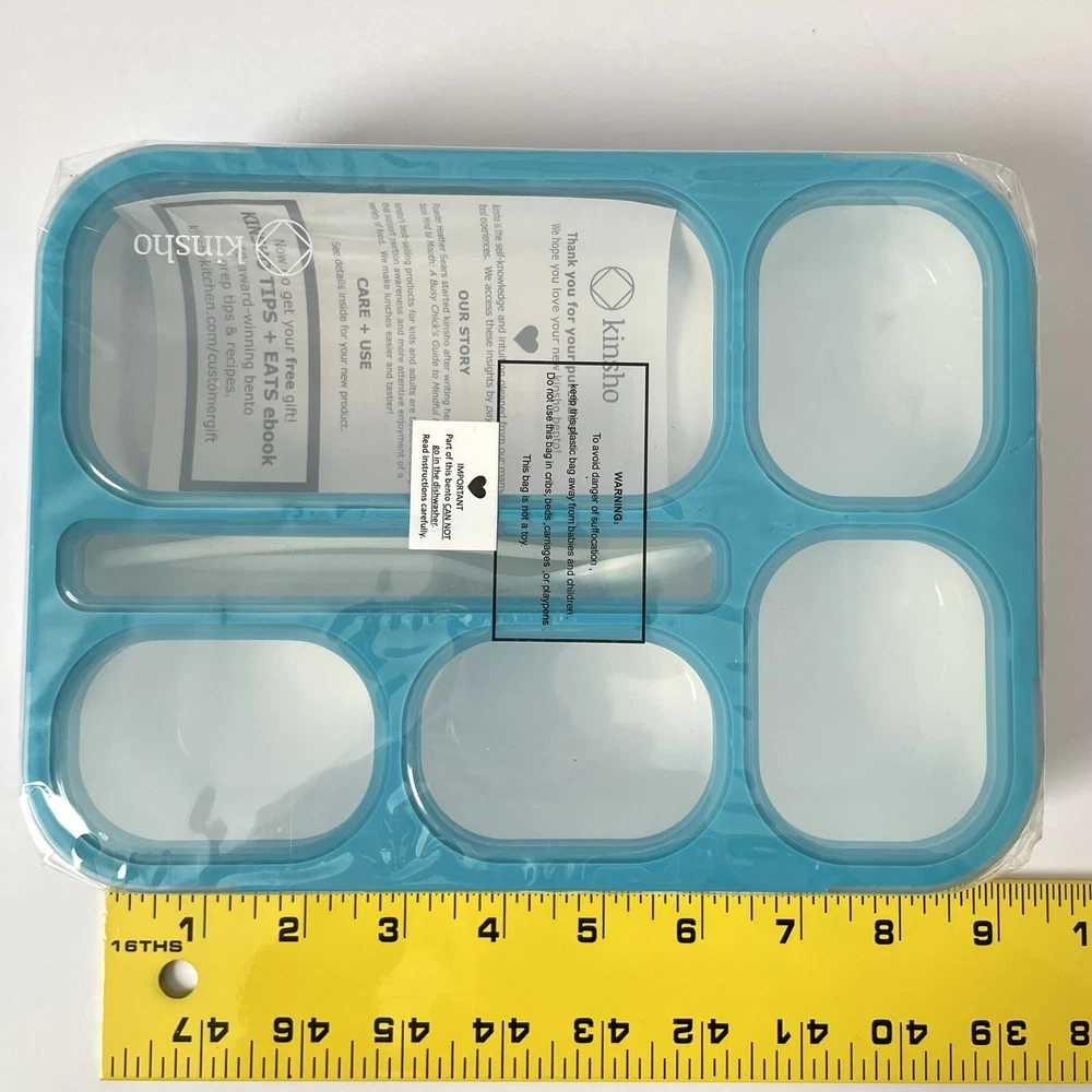 Kinsho Bento Box Set of 2 Mini & 6 Compartment Leak Proof Lunch Snack Utensil