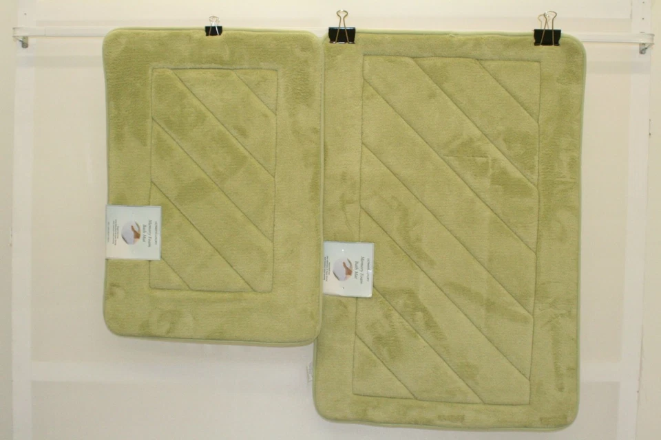 Alfombra de baño de espuma viscoelástica súper felpa a rayas diagonales varios tamaños y colores Foto 4 de 4