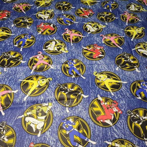Vintage Power Ranger Fabric Mighty Morphin 1995 Saban White Ranger Team 45”x55” - Picture 3 of 6