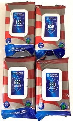 GSD Good Hygiene Hand  Surface Wipes Aloe Vera 4 Pack - 80 Wet Wipes Per Pack