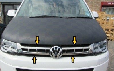 VW Transporter Multivan / Caravelle T5 Chrom Frontgrill S.Stahl 2010-2015 2tlg