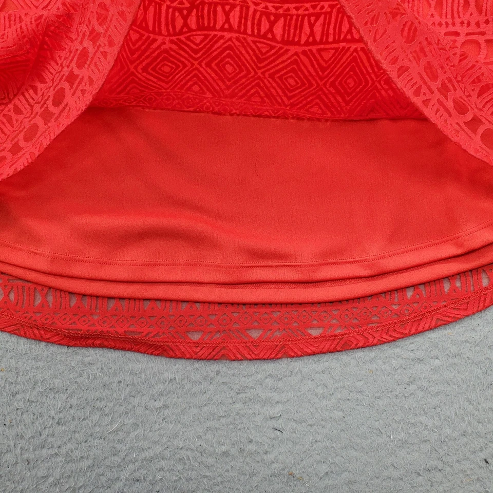 Camiseta sin mangas tribal para mujer XXL naranja forrada encaje frontal sin mangas cuello redondo pulóver Foto 4 de 4