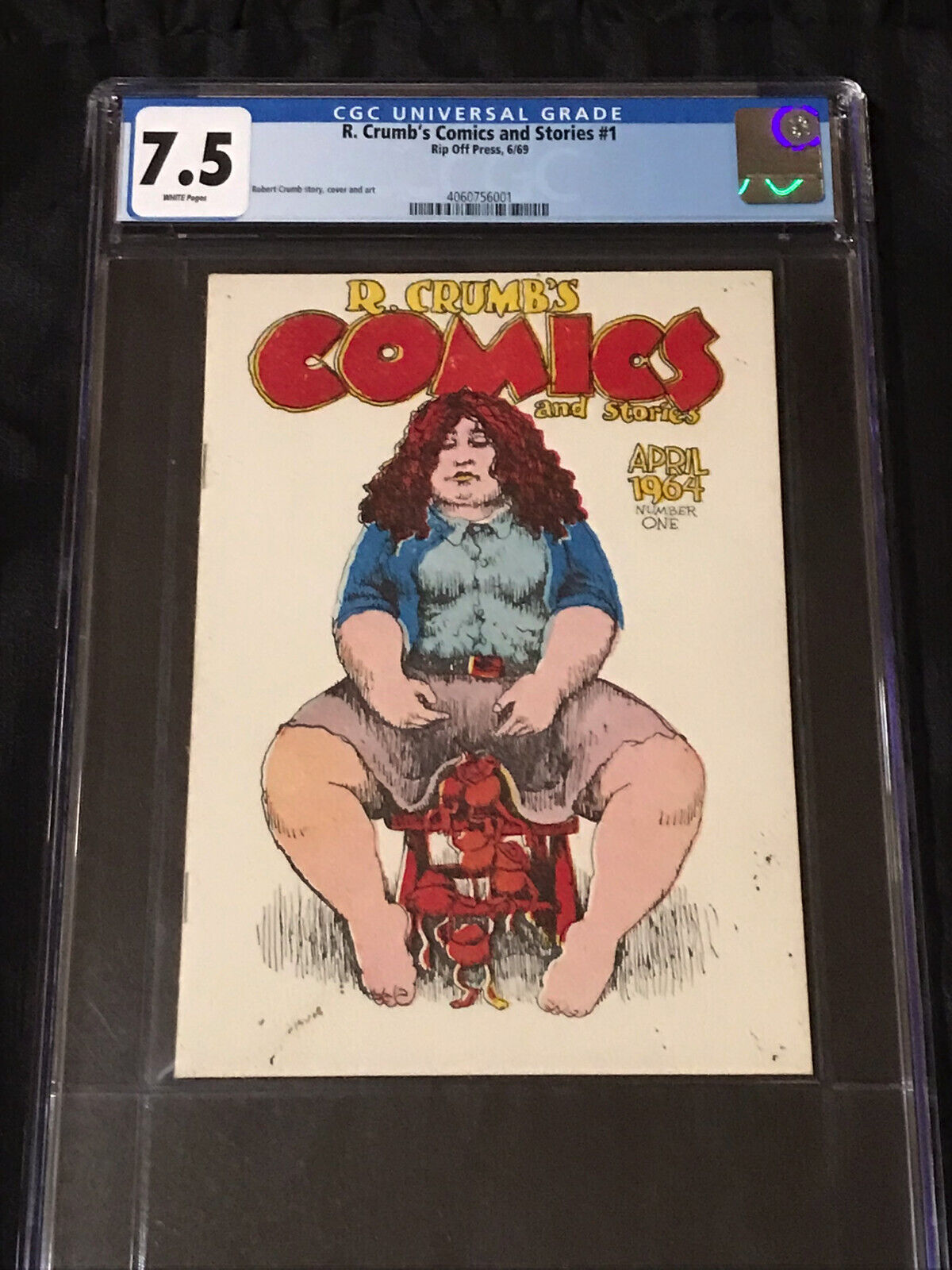 Rip Off Press 1969 R. Crumb's Comics and Stories #1 CGC 7.5 VF- with White Pages
