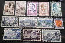 FRANCE LOT timbres STAMPS ANNEES 1950/59 oblitérés CELEBRITES' EVENEMENTS 2024A