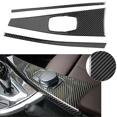 Carbon Fiber Central Console Multimedia Panel Cover Trim für BMW F30 F34 2014-18