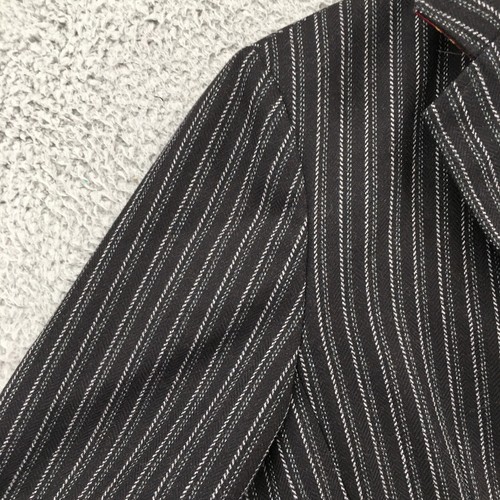 Cabi Cropped Blazer Jacket Womens 12 Black Striped Button Up Notch Lapel Office - Picture 4 of 20