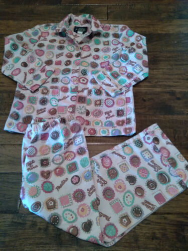 Pyjama Vintage Nick & Nora COUNTING SHEEP Rose - Taille M Femme Coton - Rare !