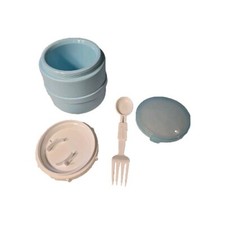 Portable Infant Adult Food Container W Folding Spoon/Fork Plastic Volume 1 Cup