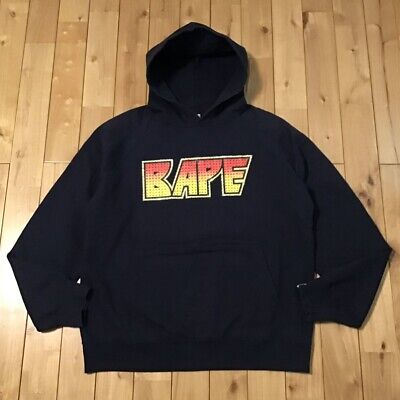 BAPE × Swarovski KISS logo pullover hoodie Navy A Bathing BAPE × Swarovski KISS logo pullover hoodie Navy A Bathing