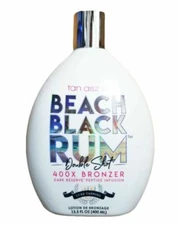 Tan Asz U BEACH BLACK RUM Double Shot 400X Bronzer 13.5oz Tanning Bed Lotion