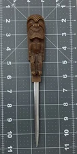 Vintage Hawaii Coco Joe’s HAPA Tiki Resin Letter Opener Stainless Steel RARE