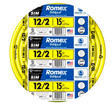 Southwire 12/2 Solid Romex SIMpull CU NM-B W/G Wire - 15 ft.