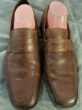 Johnston & Murphy  Brown Leather Slip-On Penny Loafers Mens Size US 11