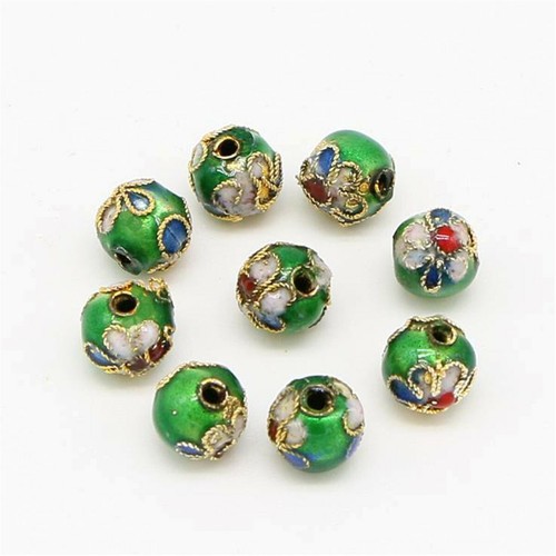 50 STCK. Handgefertigte Cloisonne Perlen Lose Perlen Schmuckherstellung Rund Gemischte Farben - Bild 6 von 7