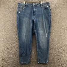 Ava Viv High Rise Skinny Jeans Womens 22 actual 43x29 Blue Denim Distressed