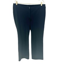 Eileen Fisher Pants Womens M Black Wide Leg Ponte Stretch Knit Office Casual