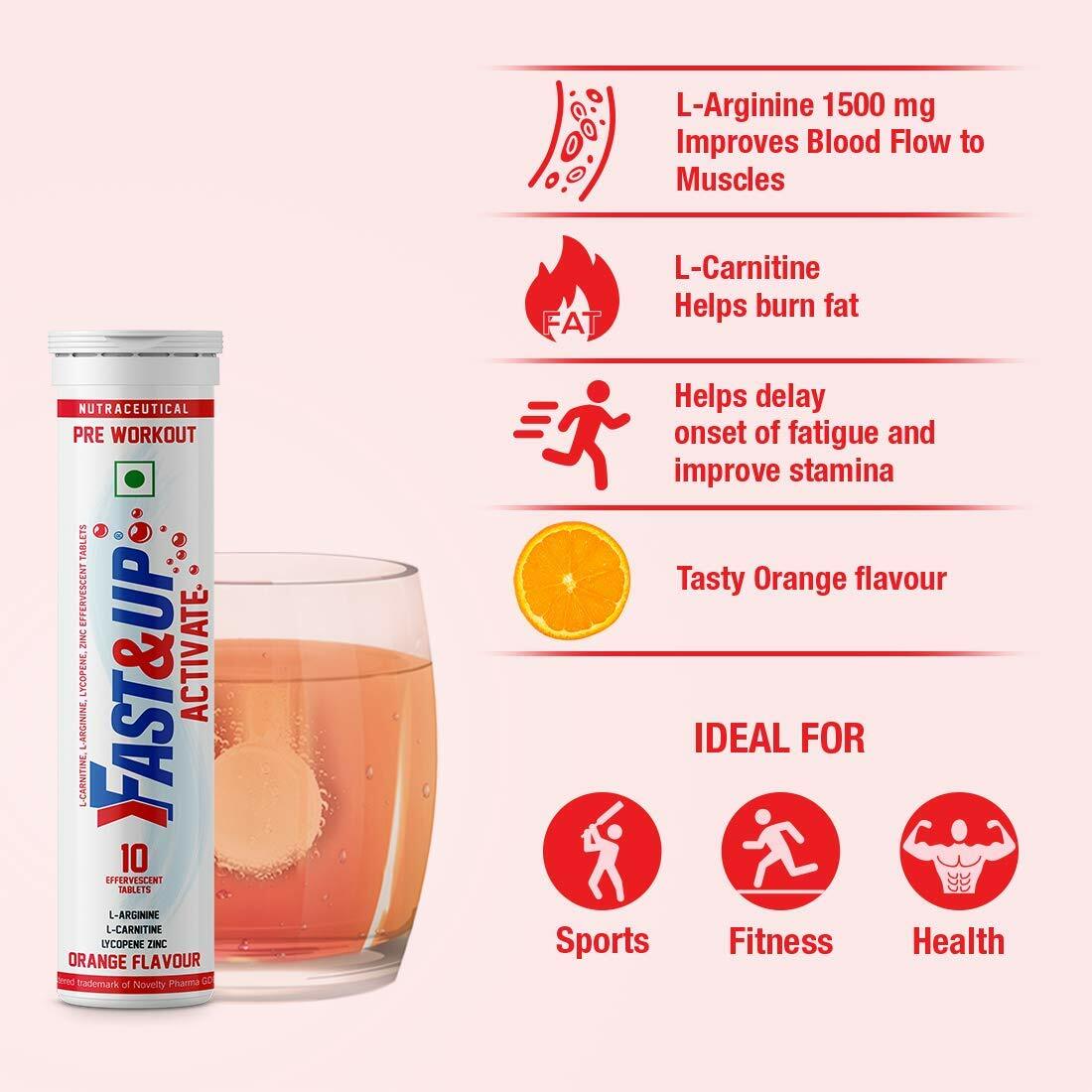 l arginine l carnitine lycopene zinc Fast&Up Activate Pre-Workout Stamina Supplement 1500 mg restricted-sm Flavor:Berry Ratiopharm L Carnitine 10g