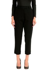 Just Cavalli Women's Black Stretch Cropped Casual Pants US 4 IT 40