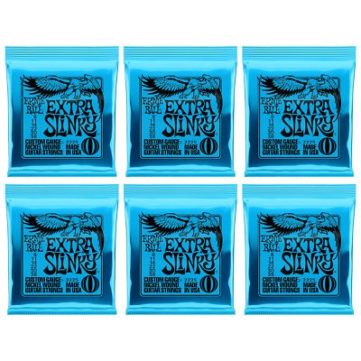 Ernie Ball Extra Slinky 2225 8-38 Nickel Wound Strings 6 Sets Pack USA Made