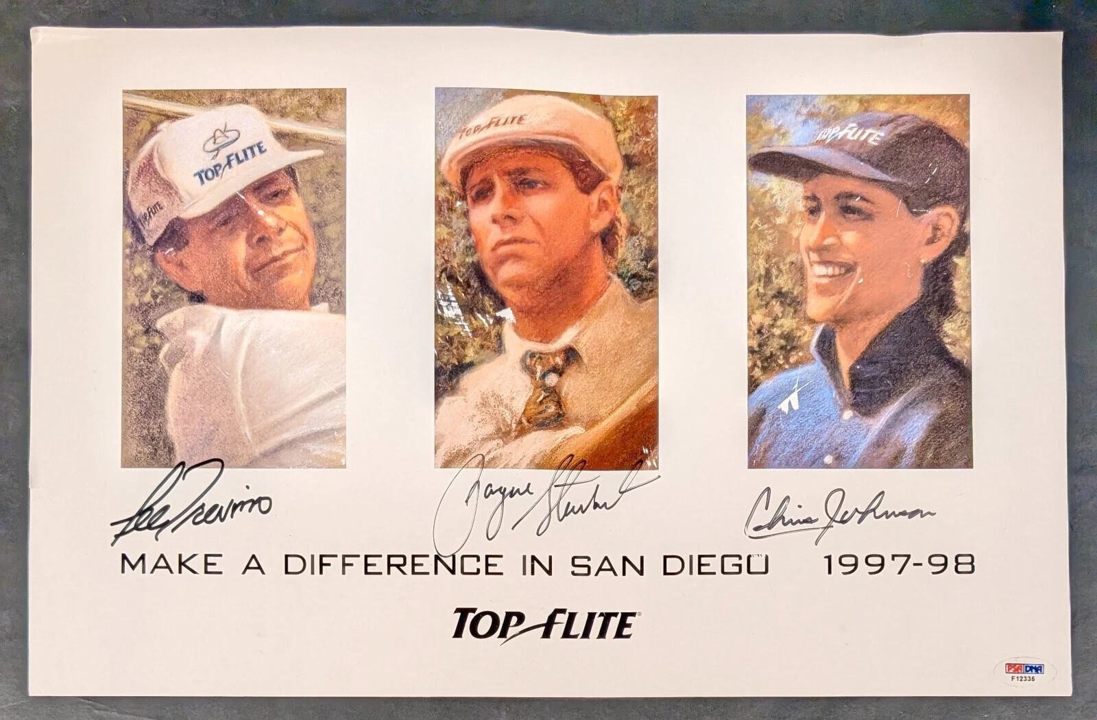 Lee Trevino Autographed Signed PAYNE STEWART~ +1 11x17 Golf Print photo PSA/DNA PGA 
