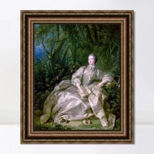 Framed Canvas Print madame de pompadour by Francois Boucher Wall Art Home Decor