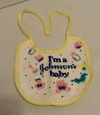 Vintage Baby Bib I'm a Johnson's Baby Terry Cloth & Vinyl NEW