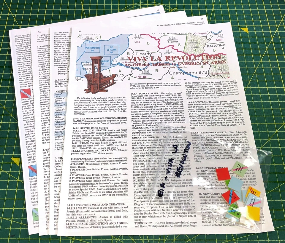 Empire in Arms variant, "Viva La Revolution" + BONUS, 16 counters, rules 4 pages - Image 2 of 4