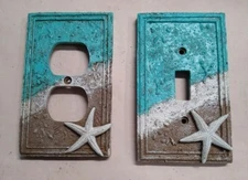 Wall Plate Switch Plate & Outlet Covers Starfish Poly-resin Beach Ocean Nautical