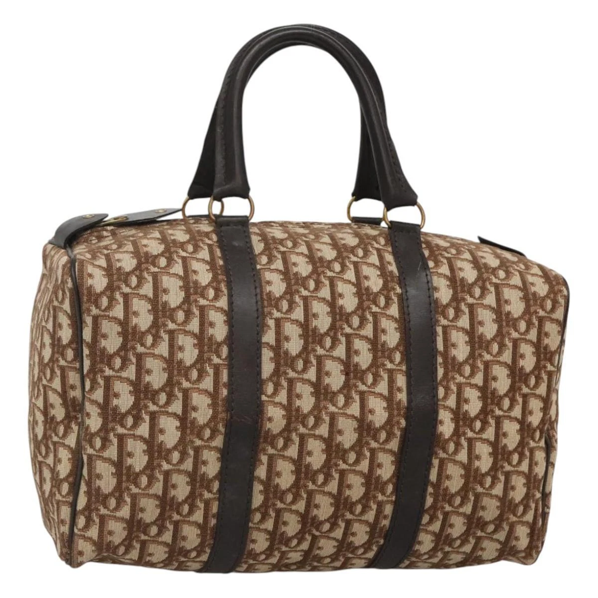 Sac Boston Christian Dior Trotter toile marron authentique EC540
