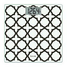 TAYLOR  PRECISION PRODUCTS Digital Glass Bathroom Scale with Black/White...