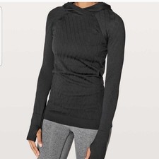 Lululemon Athletica Women s Rest Less Hoodie Long Sleeve Black Sz 4