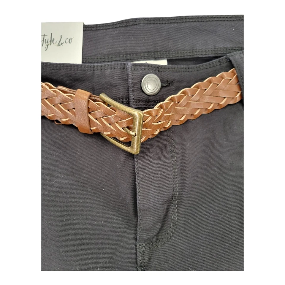 Style & Co Womens Plus Cotton Blend High Rise Belted Bermuda Shorts Size 16w - Image 4 of 4