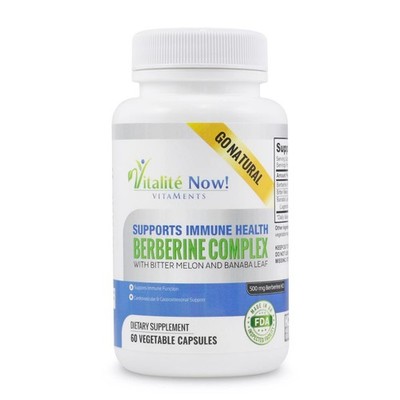 Berberine 500mg + Bitter Melon & Banaba | Immune & Digestive Support - 60 Veg