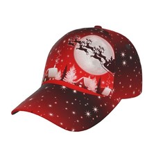 Funny Christmas Baseball Cap Adjustable Hat Xmas Snowflake Red Plaid Sun Cap ...
