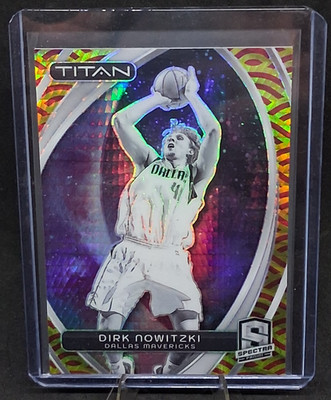 Dirk Nowitzki 2023-24 Panini Spectra Titan International Red Yellow Limited /49