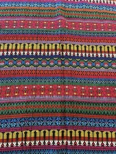 Vintage Handwoven Guatemalan Cotton Fabric Huipil Textile Cloth 34 x 101" Boho