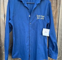 Yellow The Label Navy Oversized Women's Button Up Kenneth Cole Embroidered Shirt