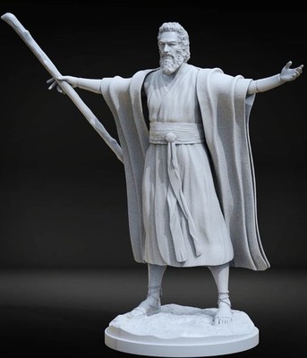 3D-gedruckter Charlton Heston Moses Modellbausatz im Maßstab 1:6