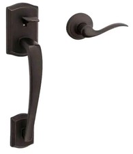 Kwikset Prescott Door Handleset Only w/Tustin Door Handle in Venetian Bronze