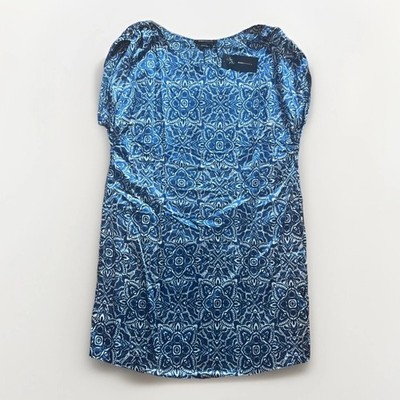NEW BCBG Maxazia Mandalas Print Cap Sleeve Dress Blue Large NWT SHIPS FREE